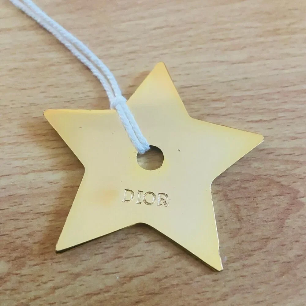 Christian Dior Gold Star Charm Pendant Ornament (2.25” x 2.25”)